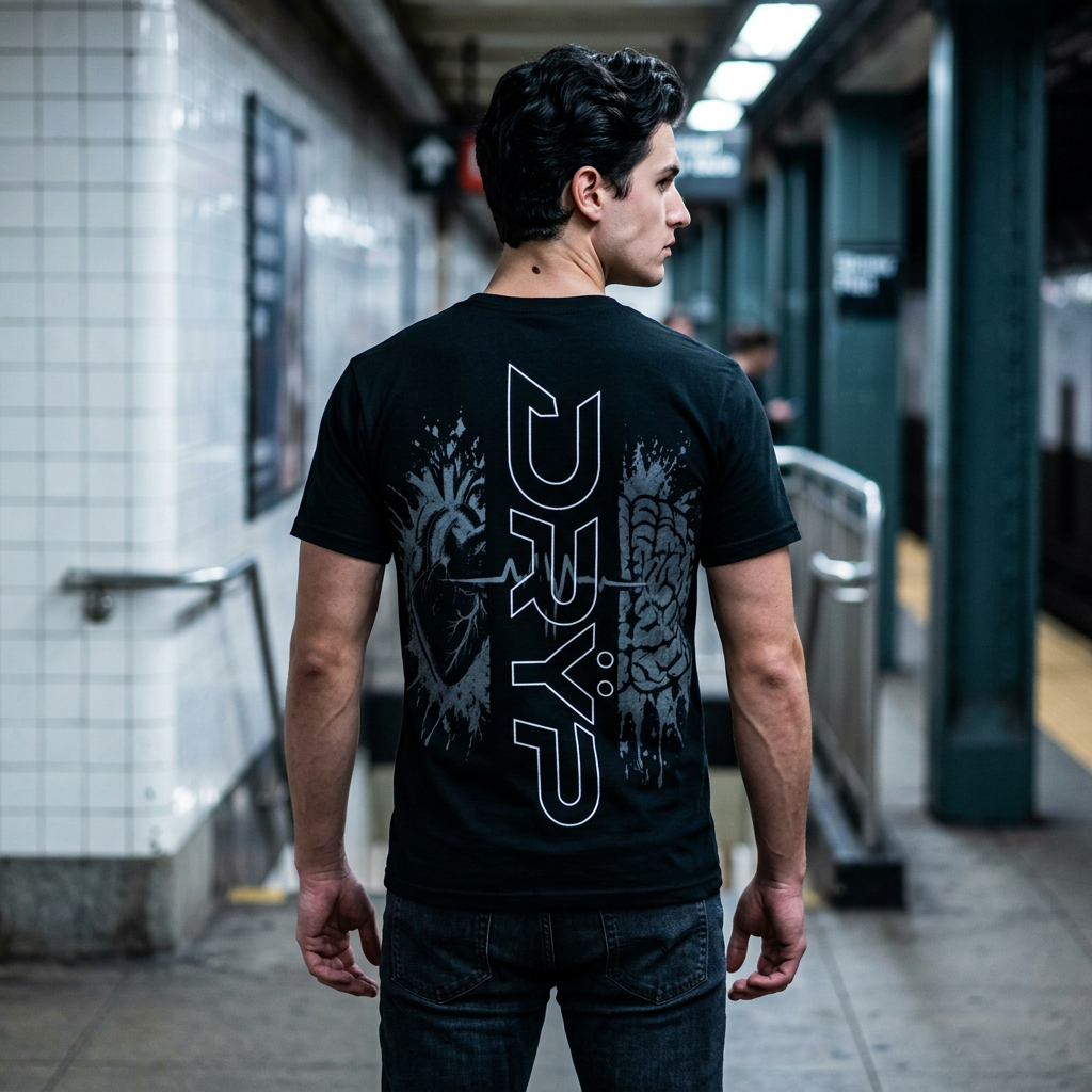 Ultimate-Mind Black Pulse Line Tee